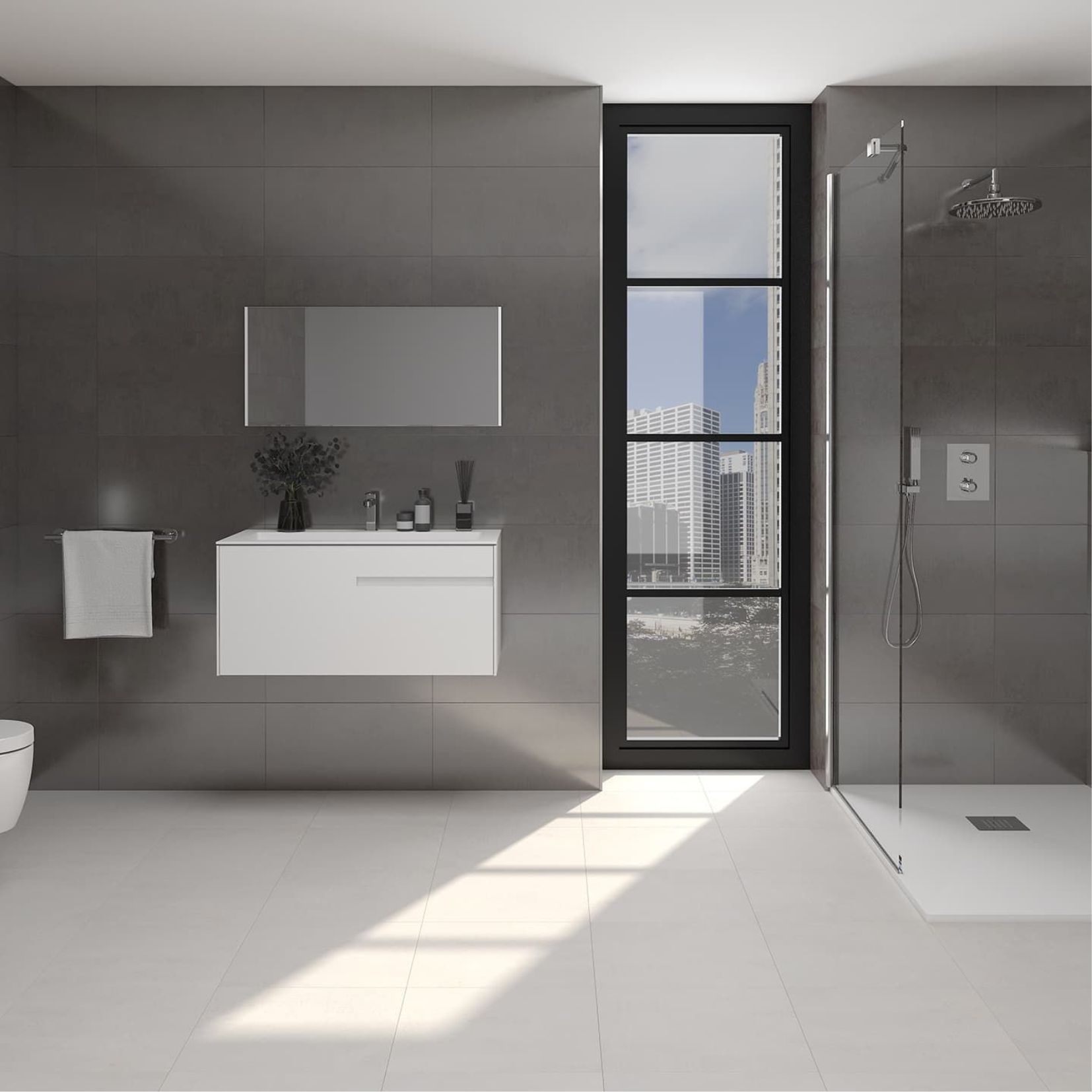 Porcelanosa Ferroker Platino 44.3 x 44.3cm
