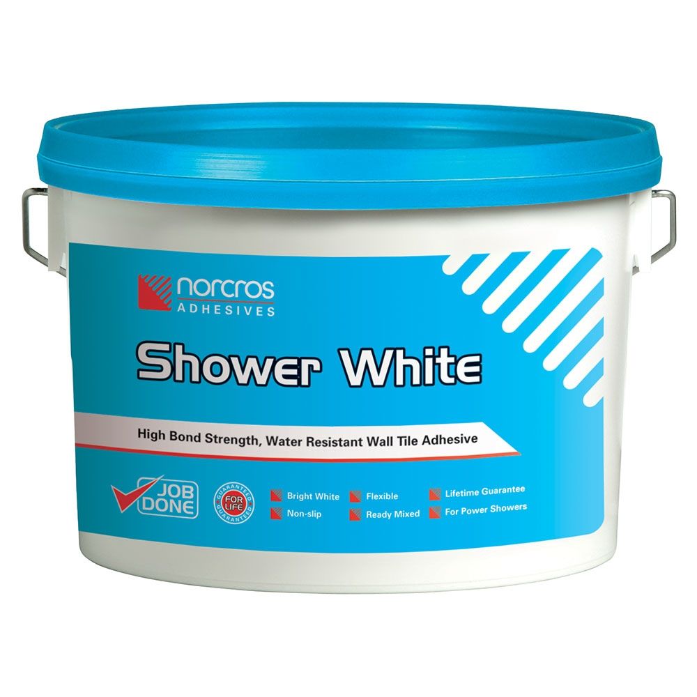 Norcros Shower White Tile Adhesive 15kg Stoketiles