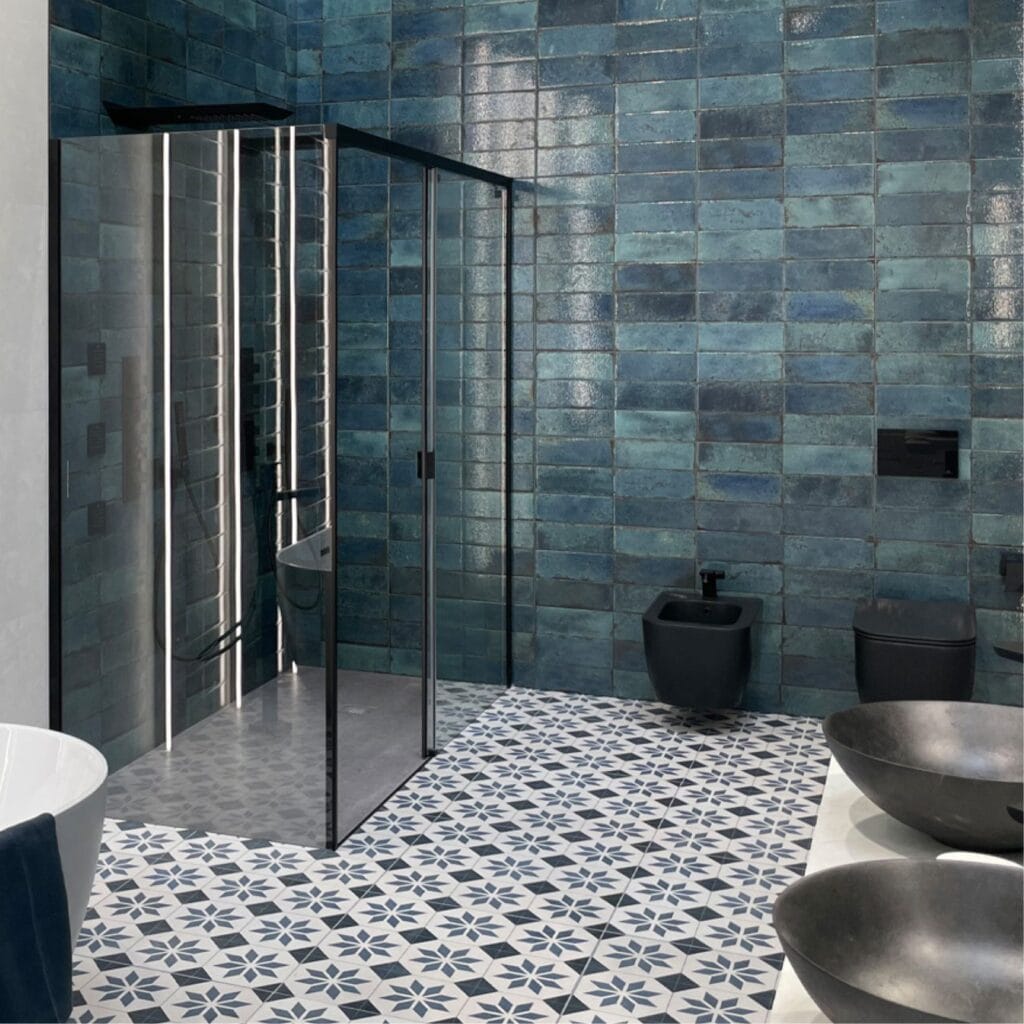Porcelanosa Brick Vetri Blu 33.3 x 59.2cm