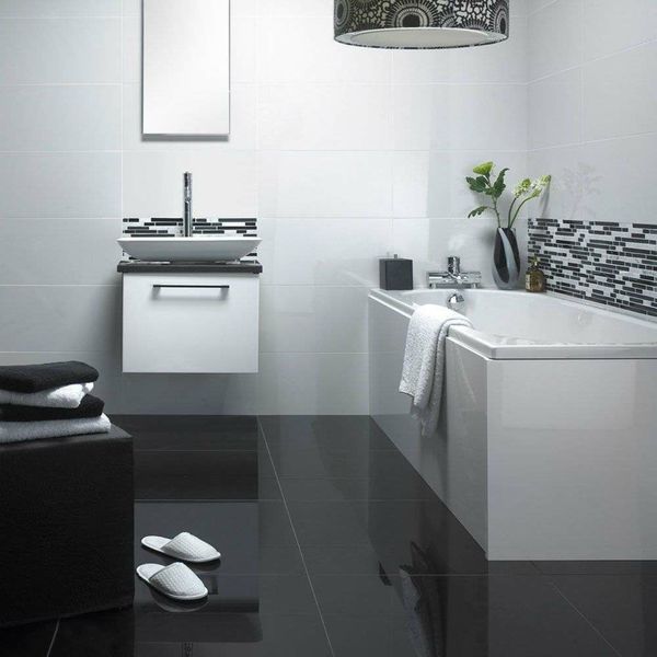 super black 300x600 polished tiles room