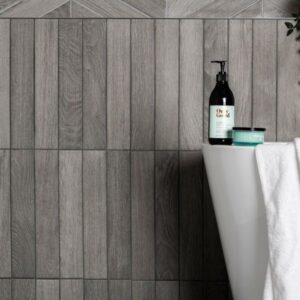 Ancona Grey wood effect tile