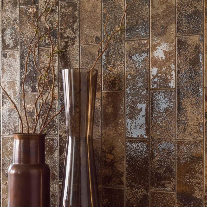 Porcelanosa Nebula Brown Gloss 8 x 30cm - 100341500