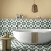 Bouquet Blue Matt Patterned Wall and Floor Tiles SKU- 802918