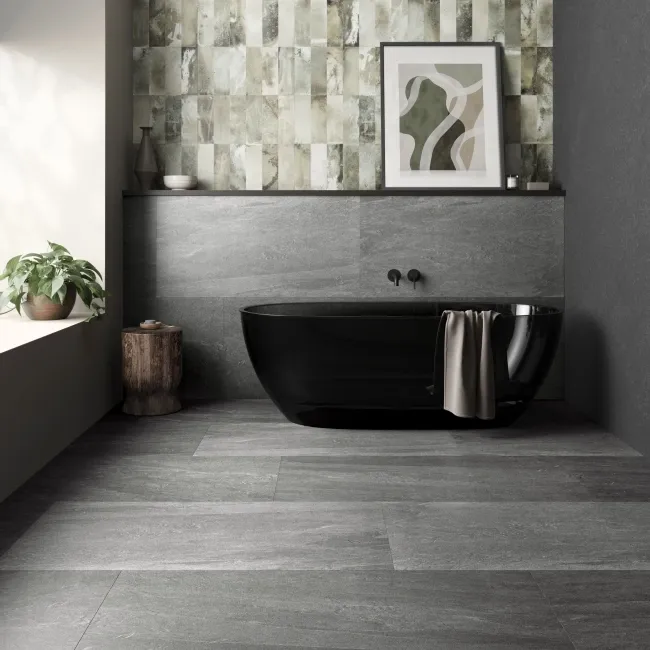 Carmo Stone Black Matt Tiles 1200x600 SKU- 803113