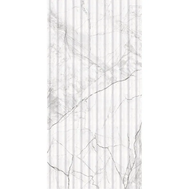 Riva White Matt Marble Effect Decor Wall Tile