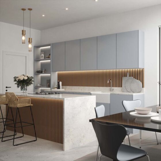 Smoked Oak Acoustic Wall Panel 2400x608