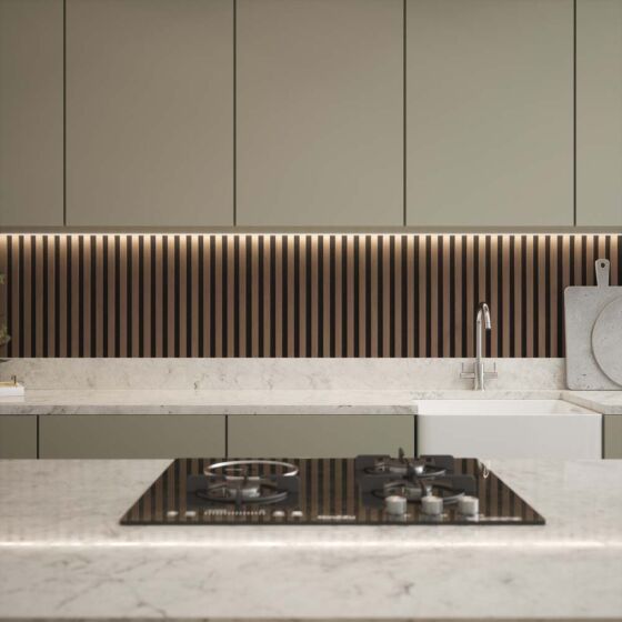 Walnut Acoustic Wall Panel 2400x608