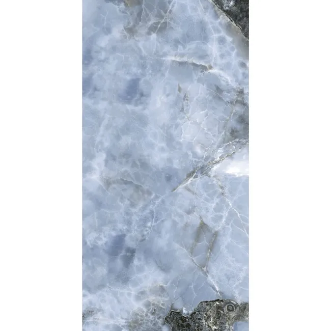 Blue Polished Onyx Marble Effect Tiles