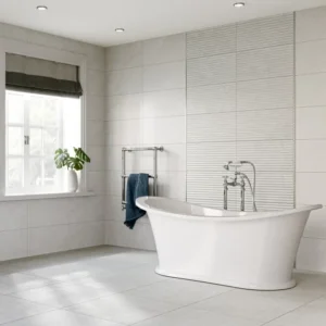 Mare White Stone Effect Matt Ceramic Wall Tile