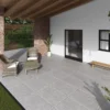Alba Silver Stone Effect Matt Porcelain Outdoor Slab Tile
