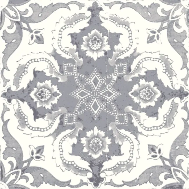 Nikea Grey Patterned Matt Porcelain Wall and Floor Tile