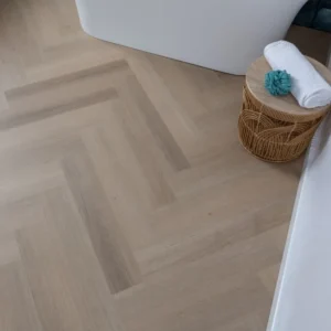 Premium LVT Light Oak Wood Effect Herringbone SPC Vinyl