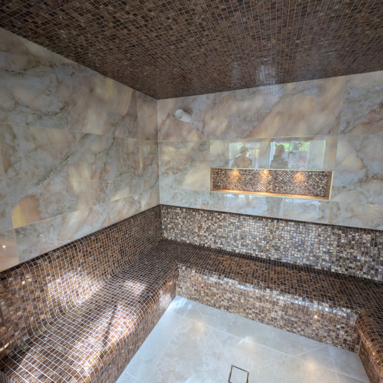 Mosaics in a steam room