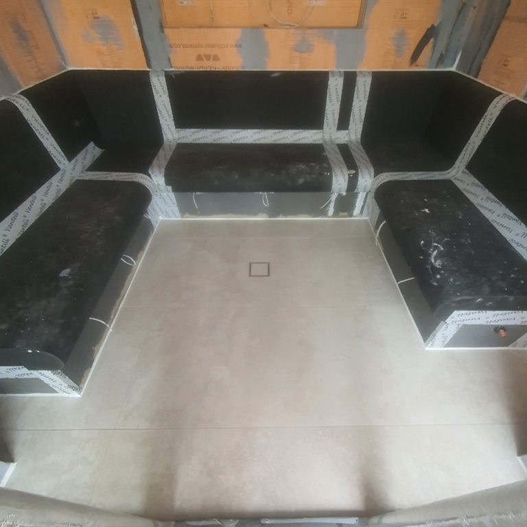 Pre-formed XPS Steam Room Seating - Corner Bench